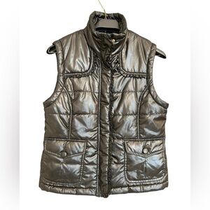 Louie Louie S vintage Women's Black Metallic Puffer Vest EXC cond western vibes